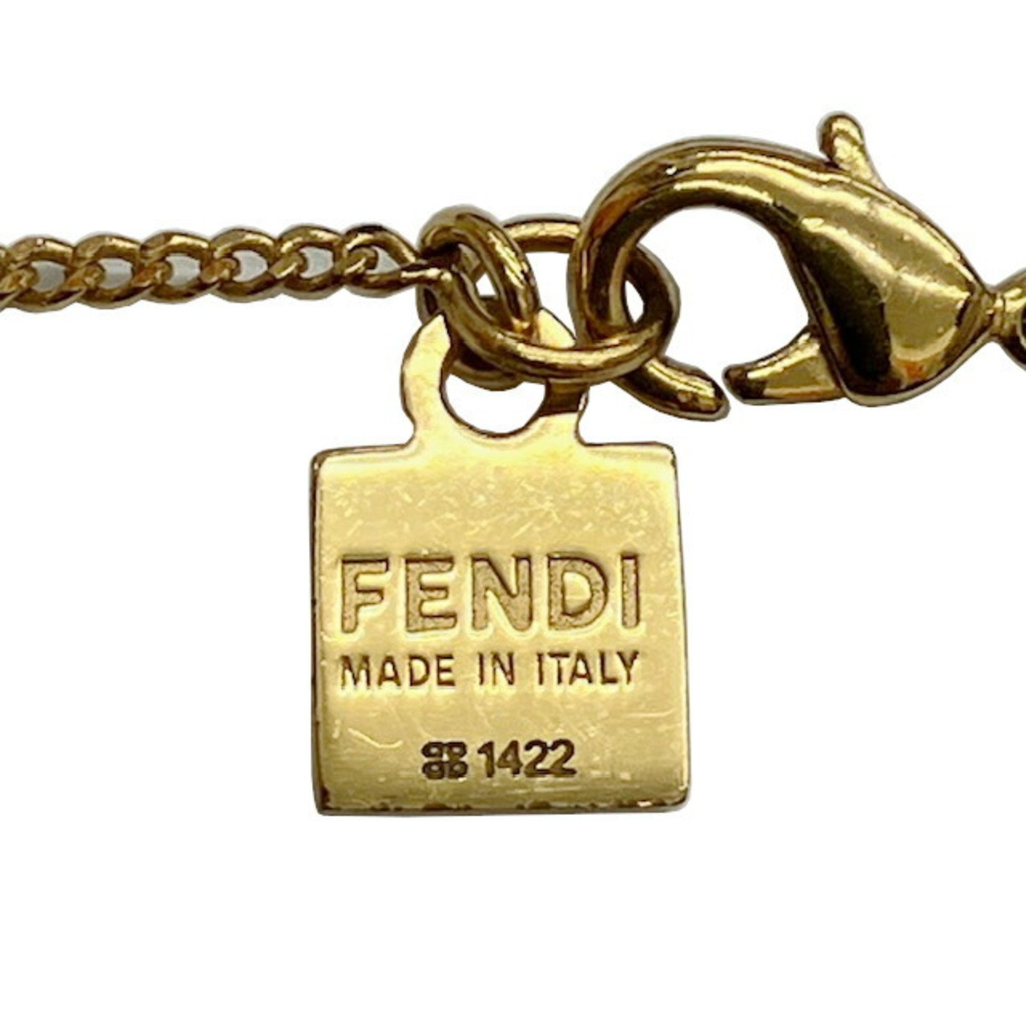 FENDI Necklace Zucca GP Gold Plated Women's