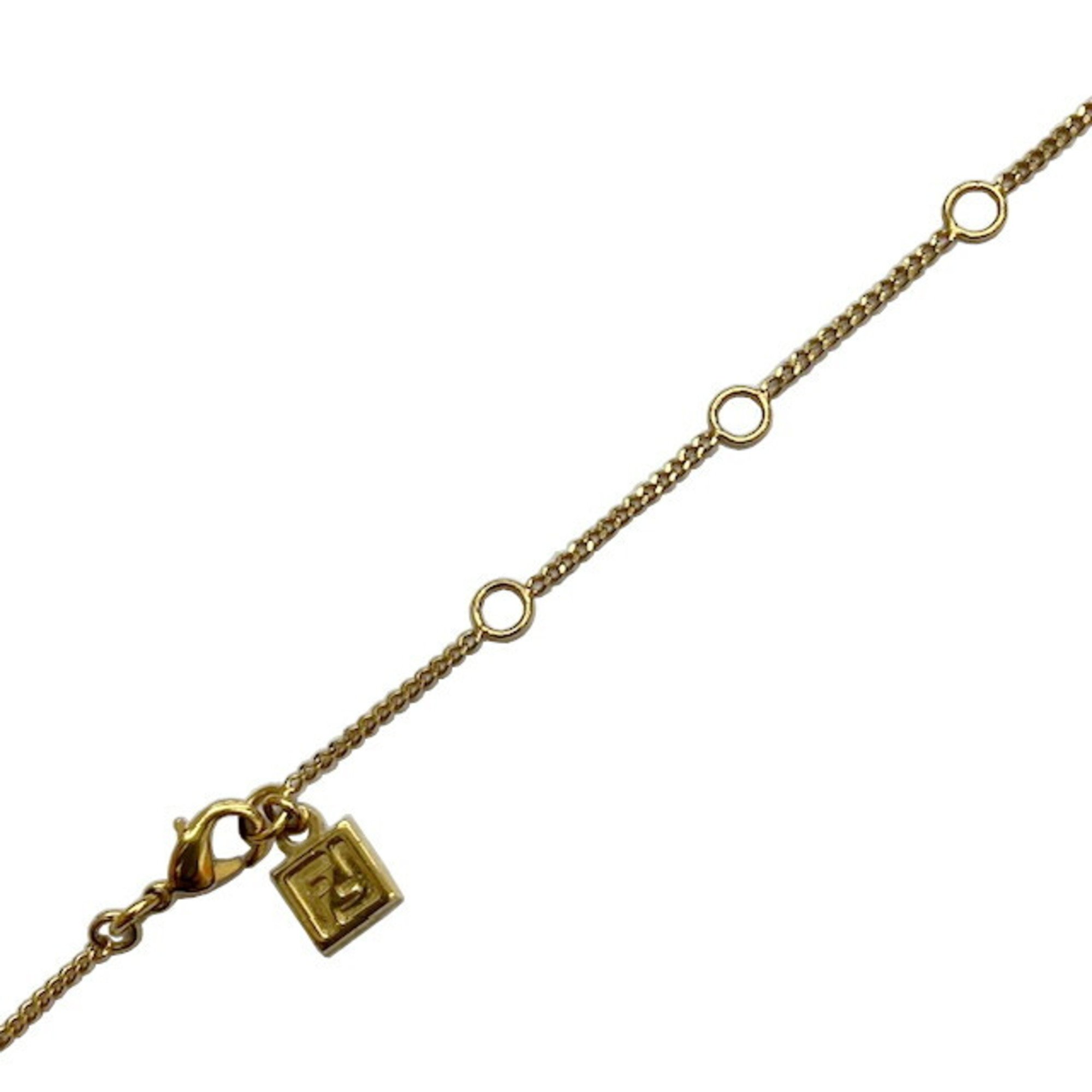 FENDI Necklace Zucca GP Gold Plated Women's