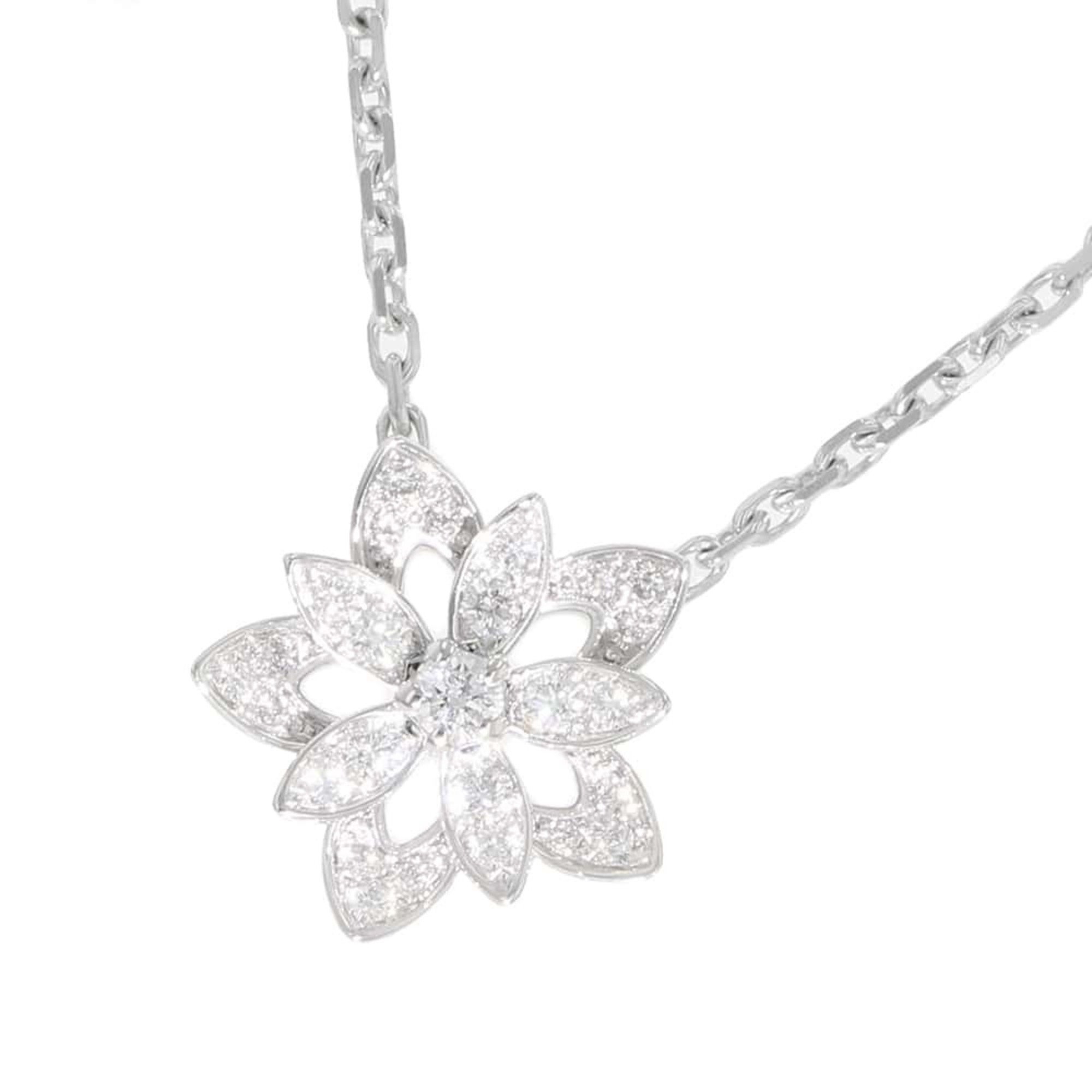 Van Cleef & Arpels Necklace Lotus Pendant Diamond 26P 0.15ct K18WG White Gold VCARP0ZW00