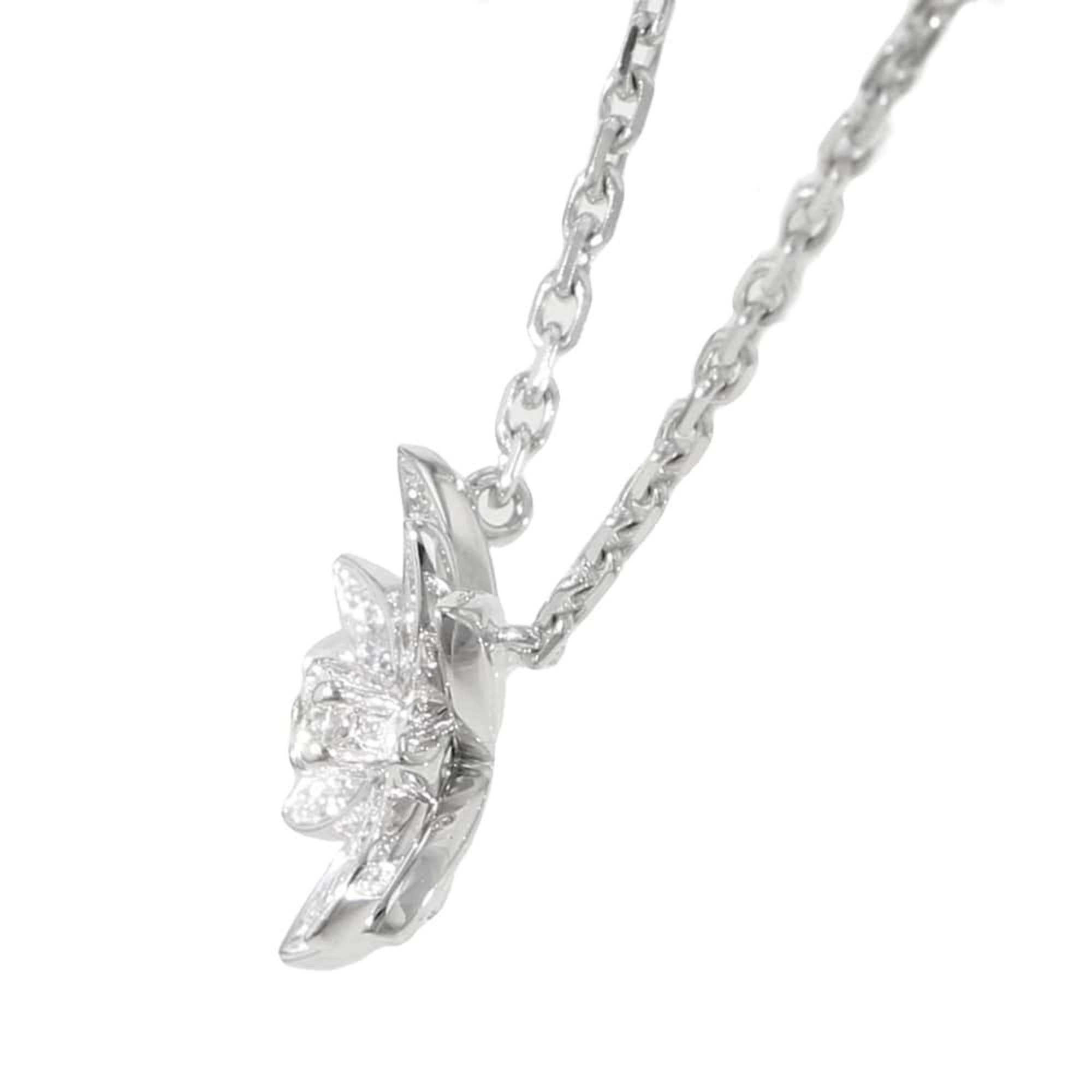 Van Cleef & Arpels Necklace Lotus Pendant Diamond 26P 0.15ct K18WG White Gold VCARP0ZW00