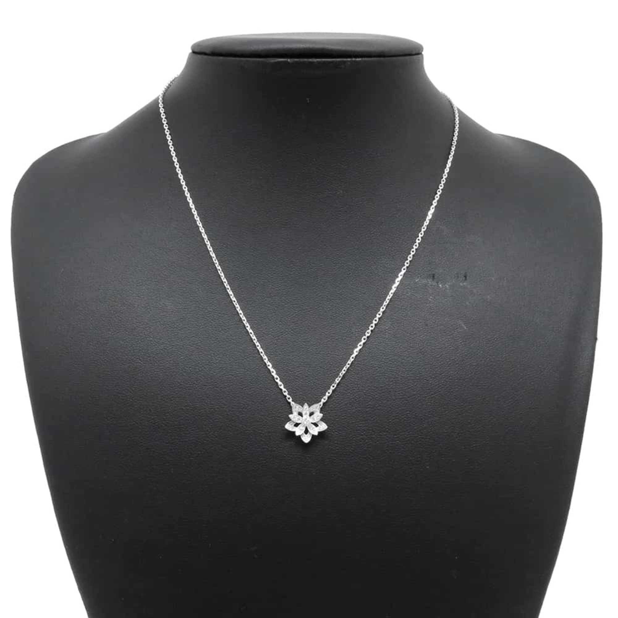 Van Cleef & Arpels Necklace Lotus Pendant Diamond 26P 0.15ct K18WG White Gold VCARP0ZW00