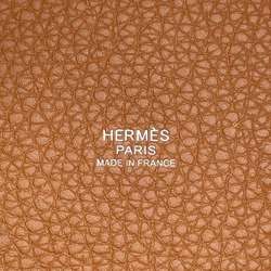 Hermes handbag Picotin Lock MM Gold Taurillon Clemence U stamp