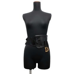 Christian Dior Belt Saddle Leather B0049CNOH Black