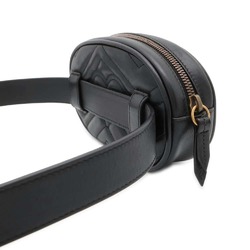 Gucci Waist Bag GG Marmont Quilted Leather Belt 476434 GUCCI Pouch Black