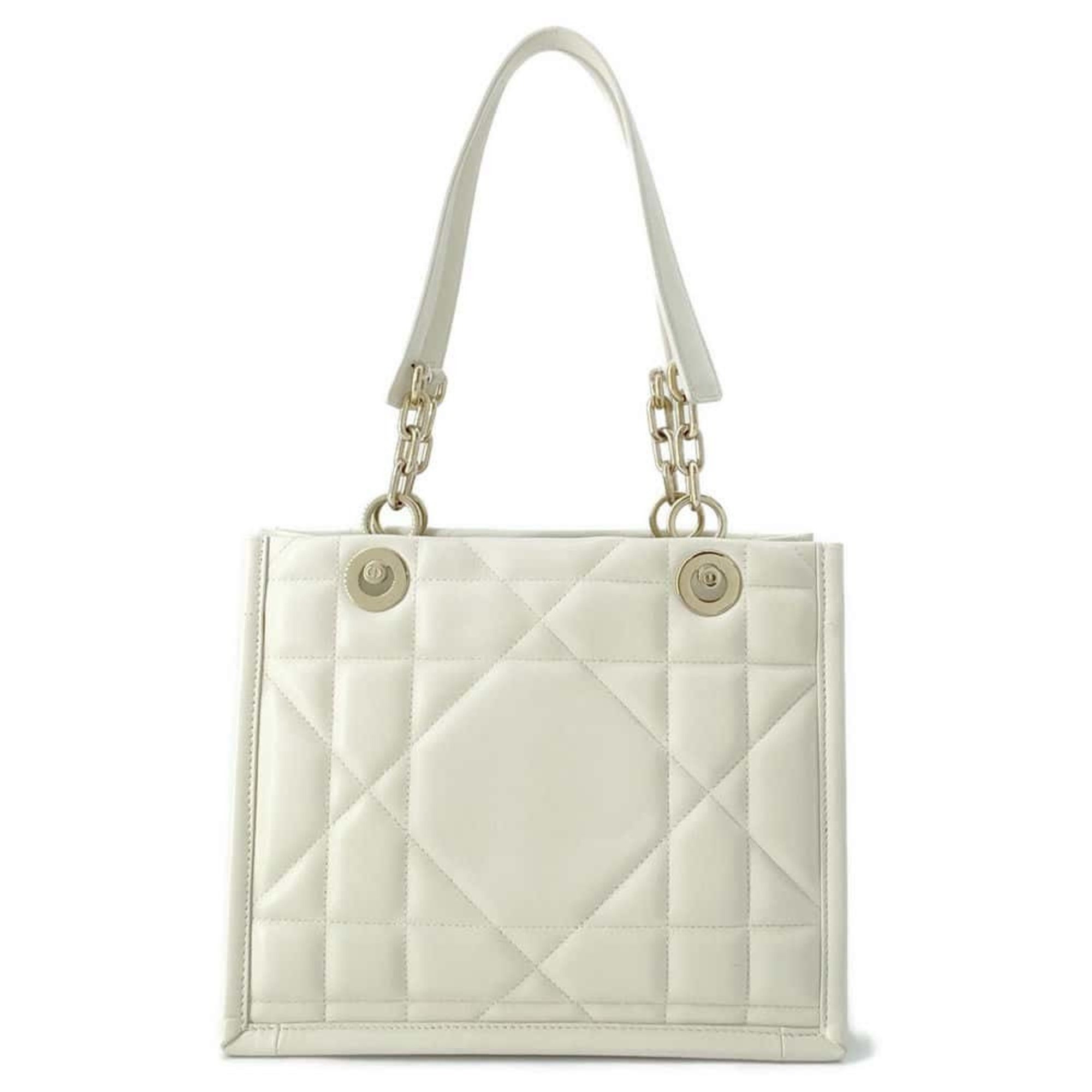 Christian Dior Tote Bag Essential Archi Cannage White