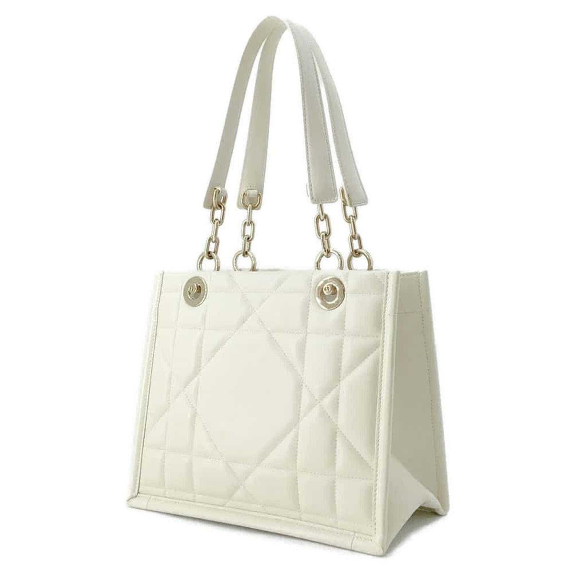 Christian Dior Tote Bag Essential Archi Cannage White