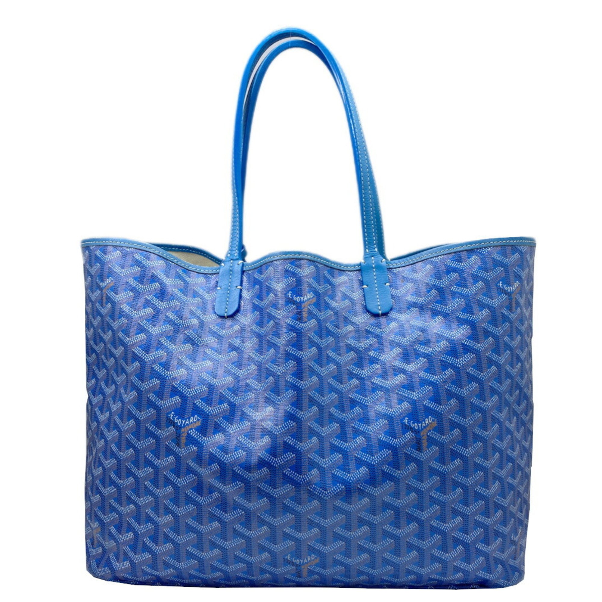 GOYARD Saint Louis PM Handbag Tote Bag Coated Canvas Blue Women's