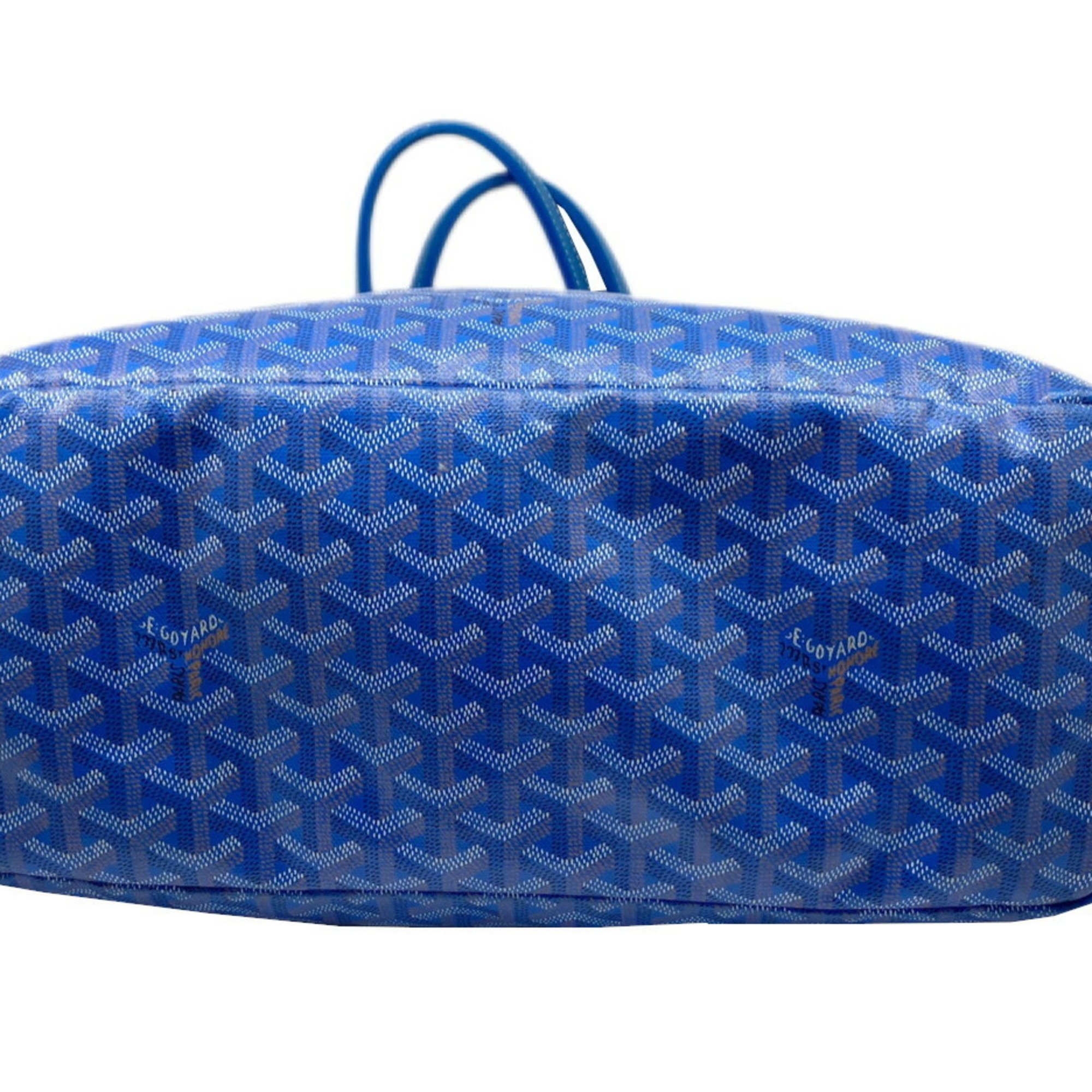 GOYARD Saint Louis PM Handbag Tote Bag Coated Canvas Blue Women's