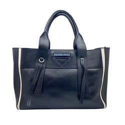 PRADA Prada Uverture Tote Bag Leather Black White 1BG236 Women's Men's