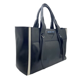 PRADA Prada Uverture Tote Bag Leather Black White 1BG236 Women's Men's