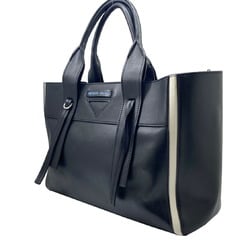 PRADA Prada Uverture Tote Bag Leather Black White 1BG236 Women's Men's