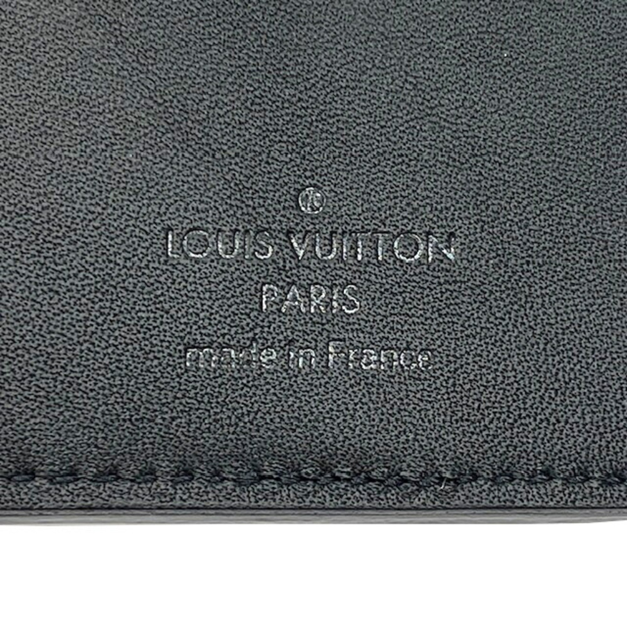 LOUIS VUITON Louis Vuitton Card Case Organizer De Poche Monogram Taurillon Black M69044 RFID