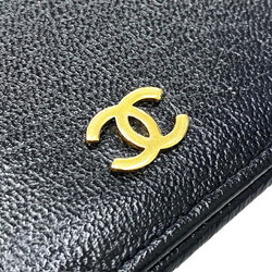 CHANEL Chanel Bi-fold Long Wallet Soft Caviar Skin Black No.6