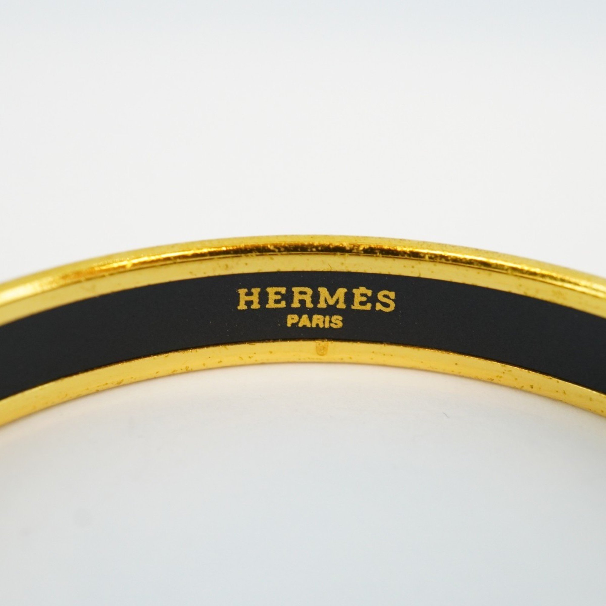 Hermes Bangle, Enamel PM, GP Plating, Cloisonne, Gold, Multicolor, Men's, Women's