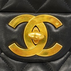 Chanel Shoulder Bag Deca Matelasse Lambskin Black Women's