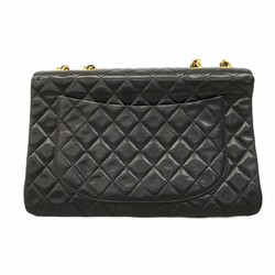 Chanel Shoulder Bag Deca Matelasse Lambskin Black Women's