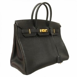 Hermes handbag Birkin 35 Chevre Coromandel black F stamped ladies