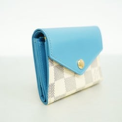 Louis Vuitton Tri-fold Wallet Damier Azur Portefeuille Zoe N60219 White Blue Men's Women's