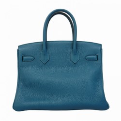 Hermes handbag Birkin 30 Verso Togo Vert Bosphore Blue Noir U stamp ladies