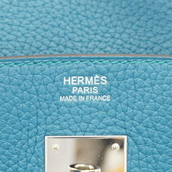 Hermes handbag Birkin 30 Verso Togo Vert Bosphore Blue Noir U stamp ladies