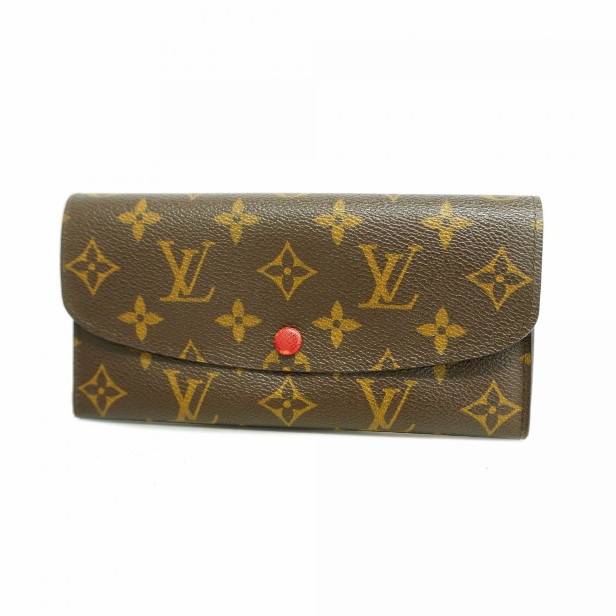 Louis Vuitton Long Wallet Monogram Portefeuille Emily M60136 Rouge Ladies