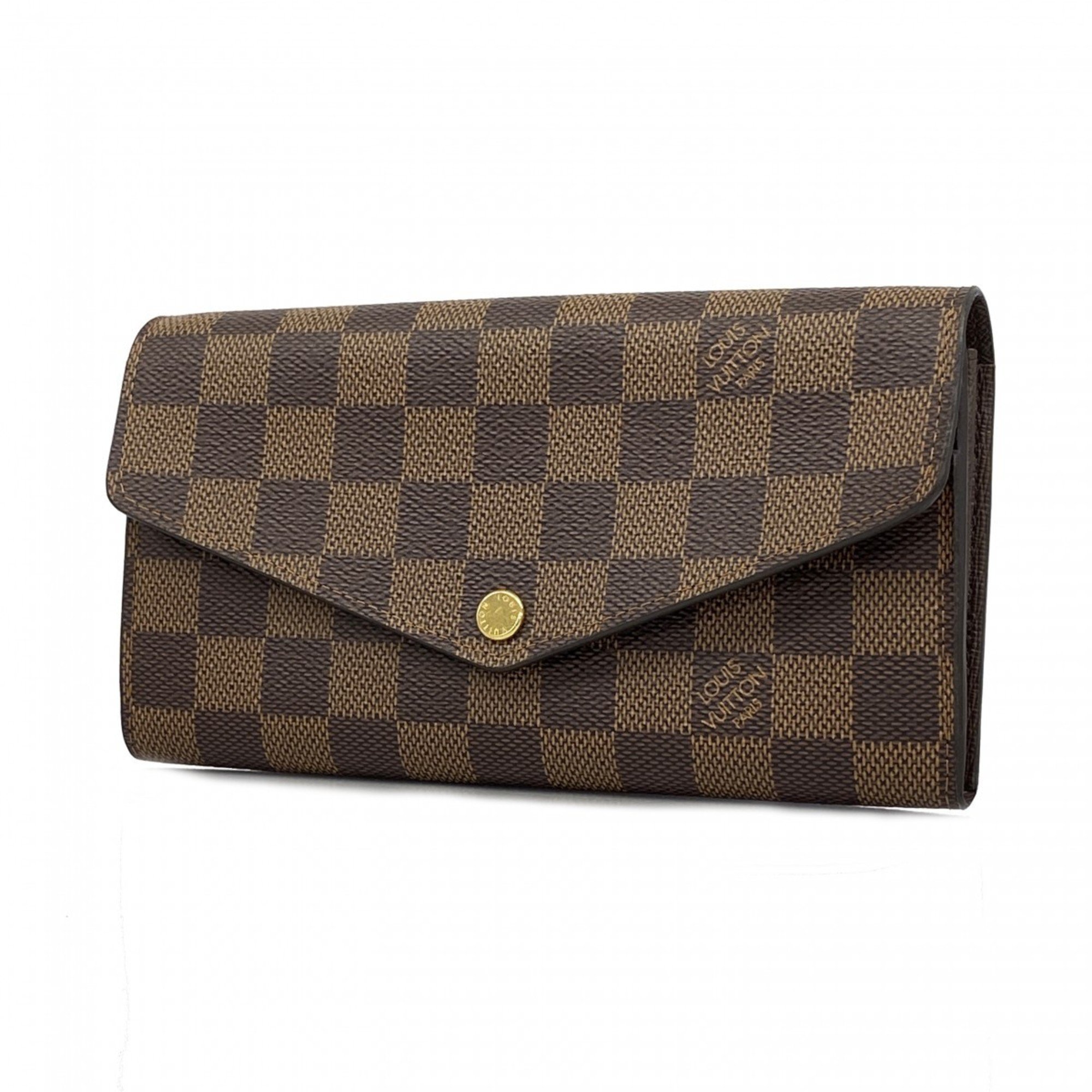 Louis Vuitton Long Wallet Damier Portefeuille Sarah N63209 Ebene Ladies