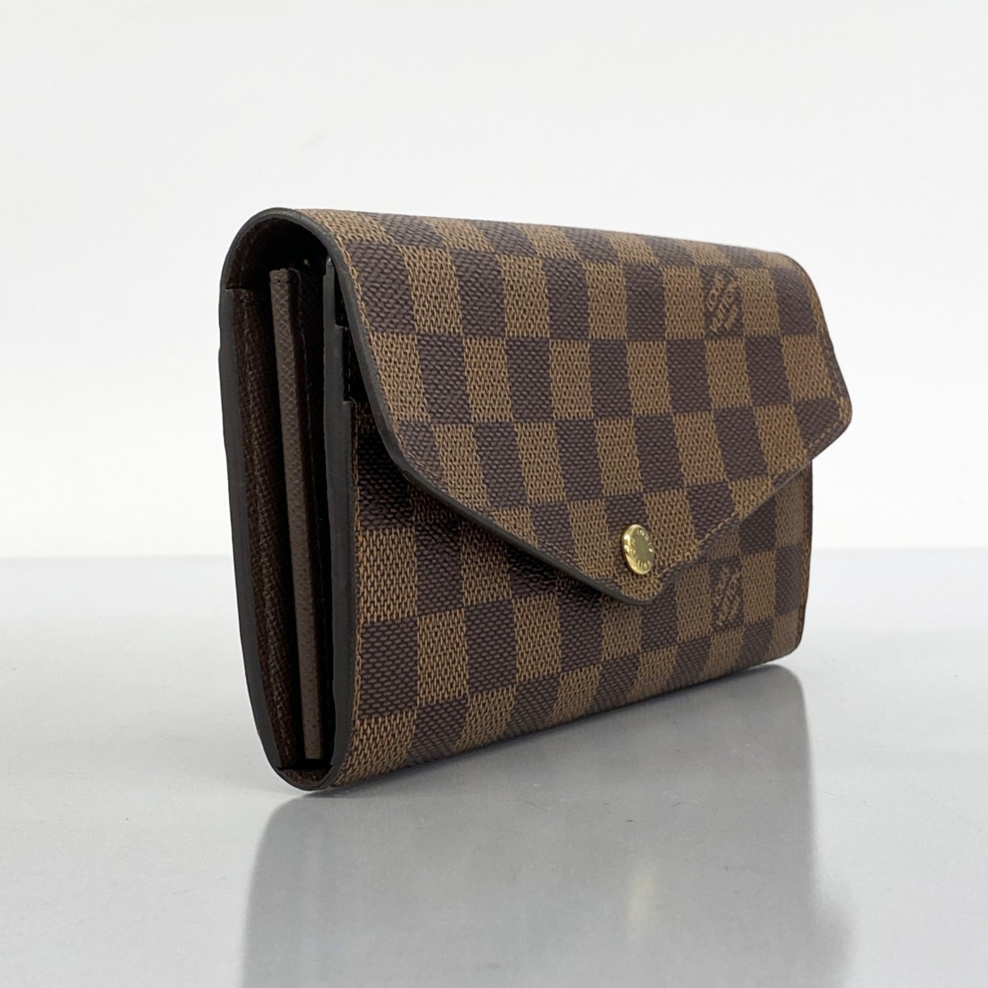 Louis Vuitton Long Wallet Damier Portefeuille Sarah N63209 Ebene Ladies