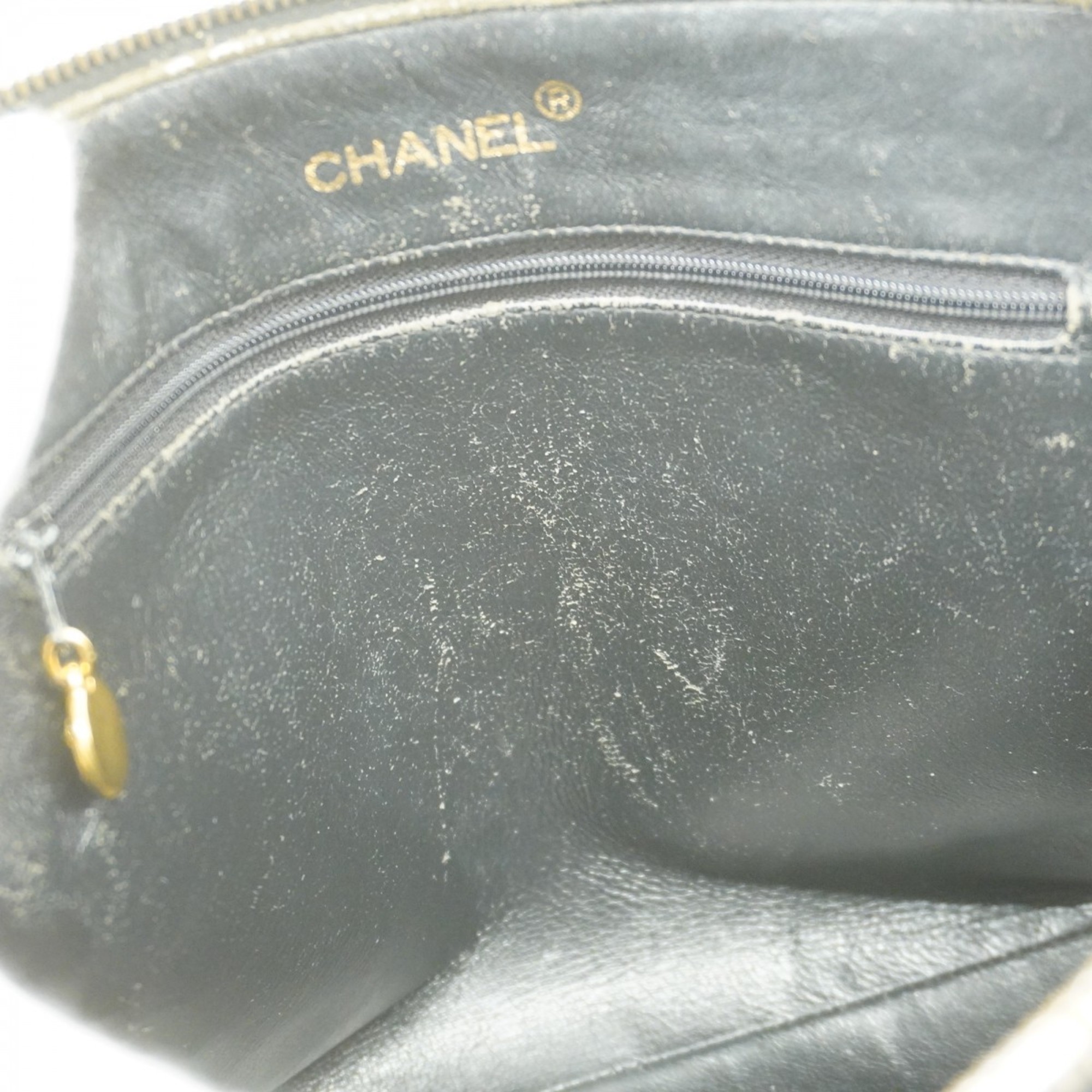 Chanel Shoulder Bag Matelasse Lambskin Black Women's