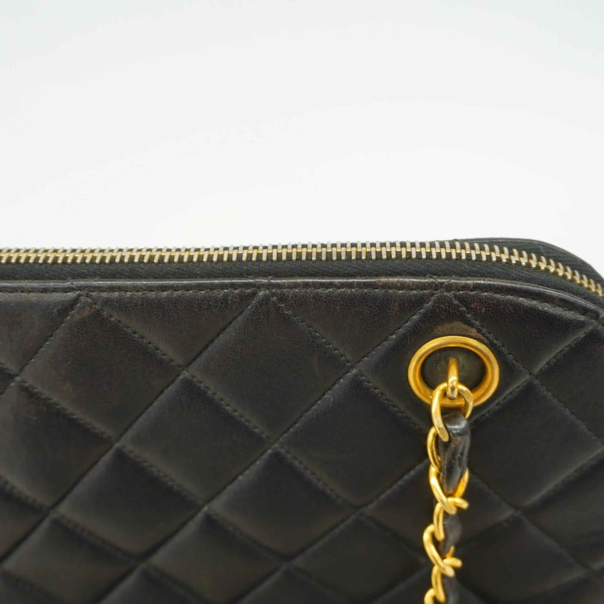 Chanel Shoulder Bag Matelasse Lambskin Black Women's