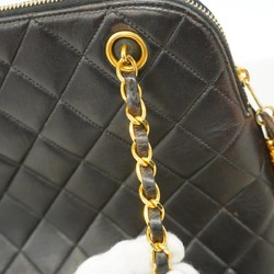 Chanel Shoulder Bag Matelasse Lambskin Black Women's