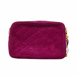 Chanel Shoulder Bag V Stitch Brilliant Suede Purple Women's