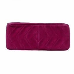 Chanel Shoulder Bag V Stitch Brilliant Suede Purple Women's