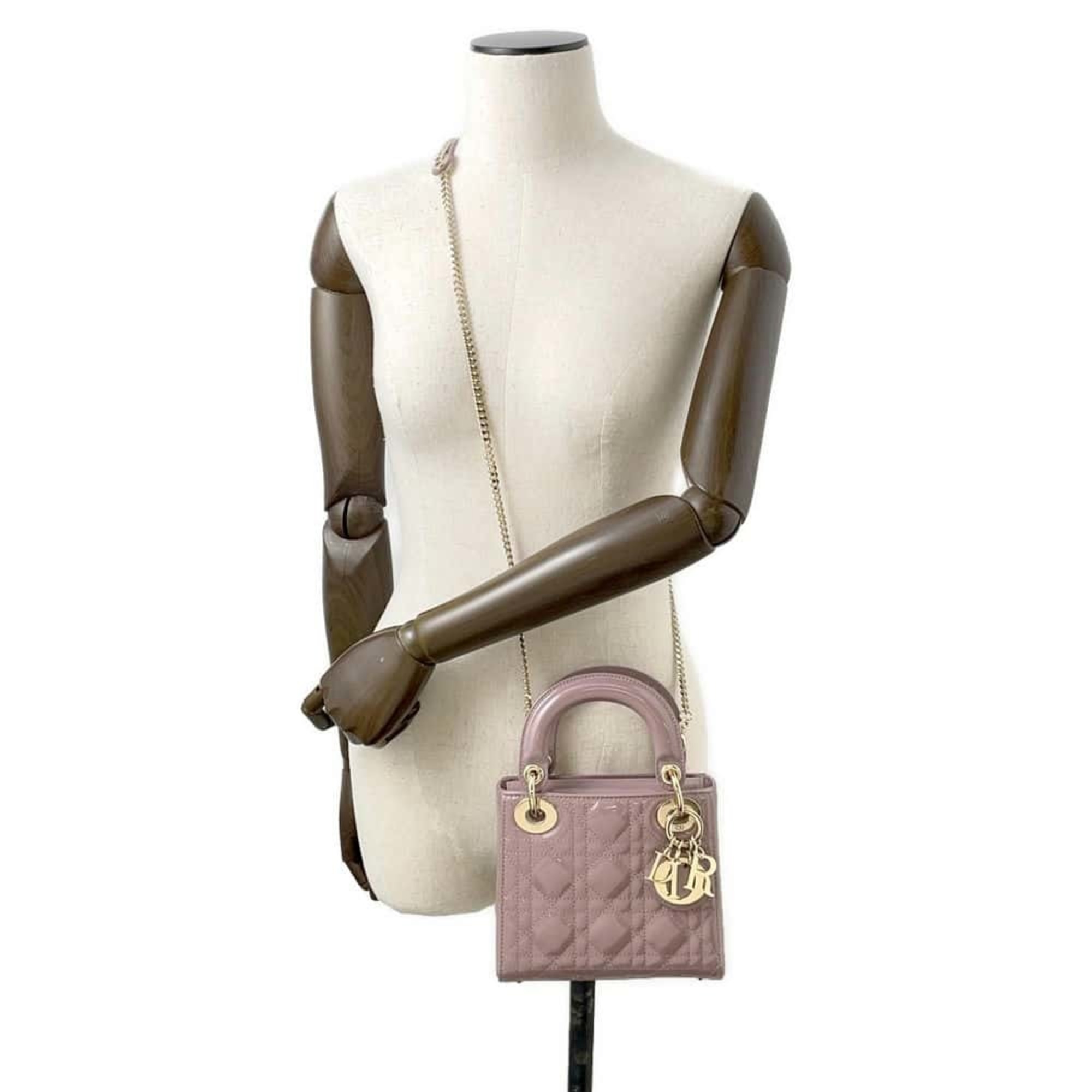 Christian Dior handbag Lady Cannage patent M0505OWCB 2way