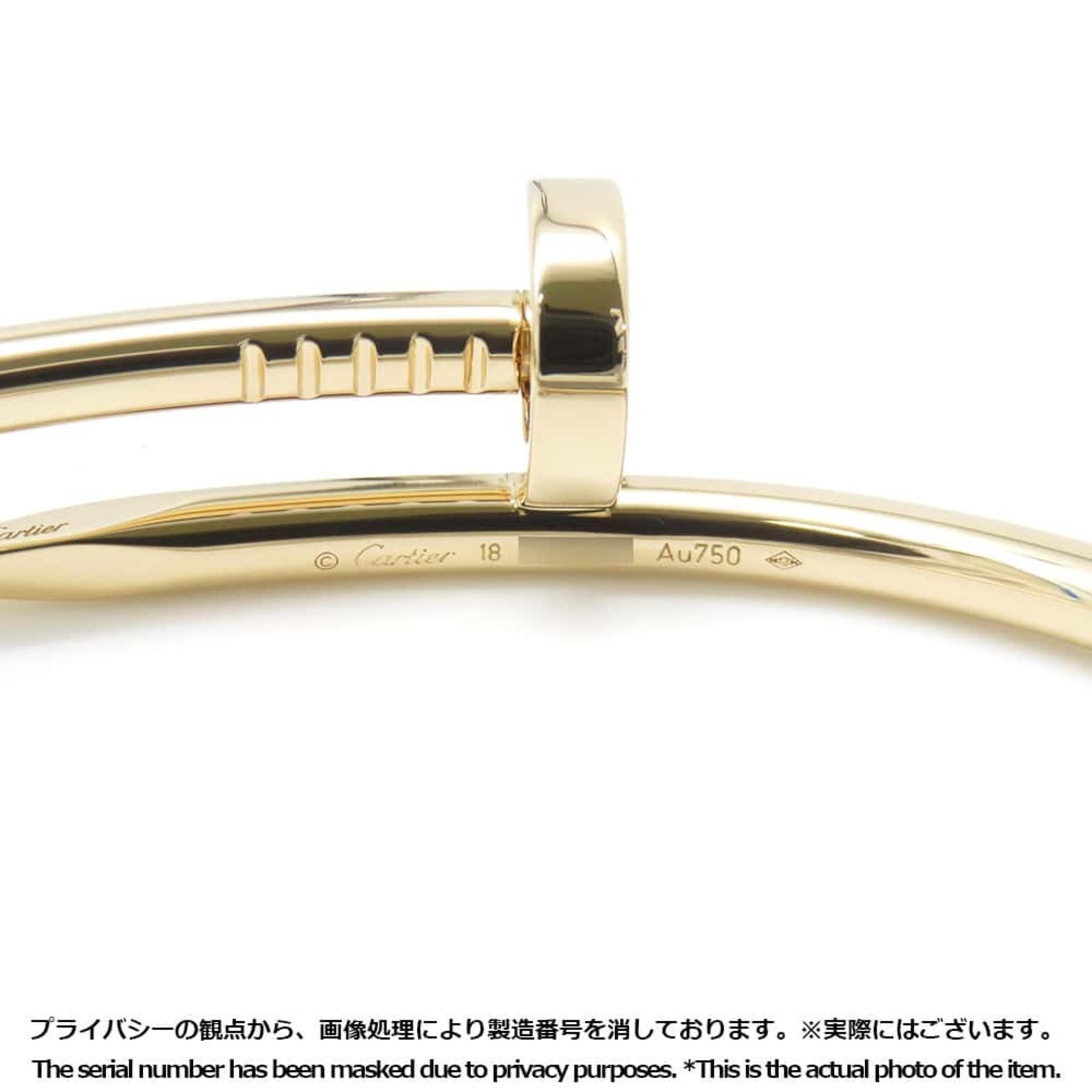 Cartier Bracelet Juste un Clou K18YG Yellow Gold Size 18 Bangle