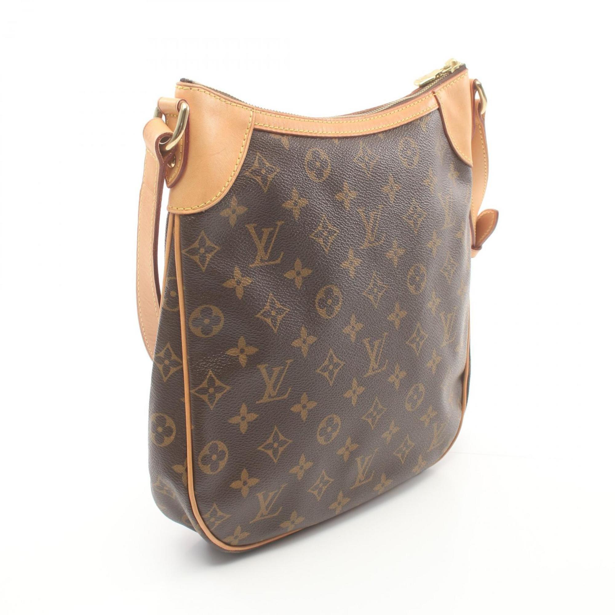 Louis Vuitton Odeon PM Shoulder Bag, Coated Canvas, Leather, Monogram, Women's, Brown, M56390