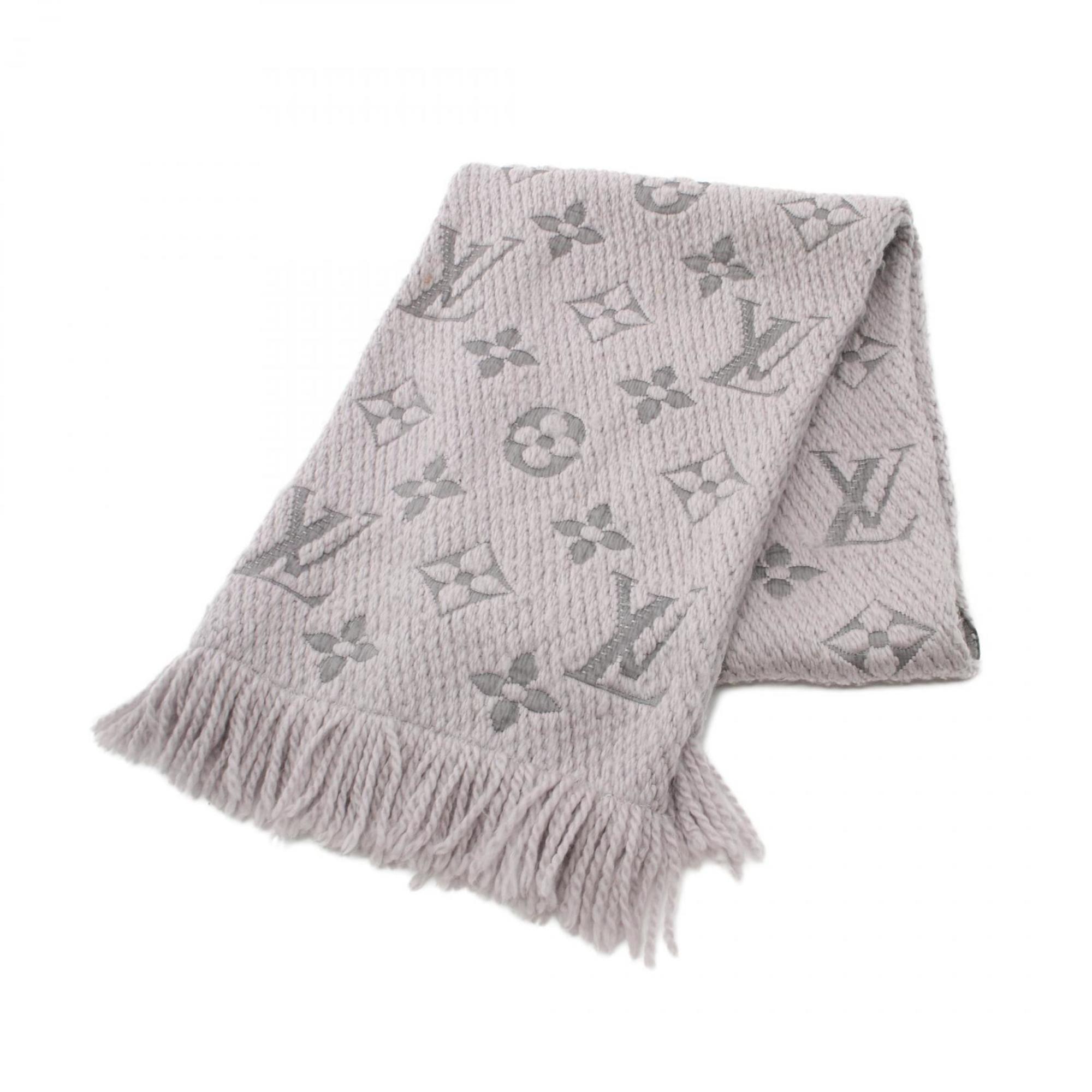 Louis Vuitton Echarpe Mania Scarf Clothing Wool Silk Women's Grey M74742