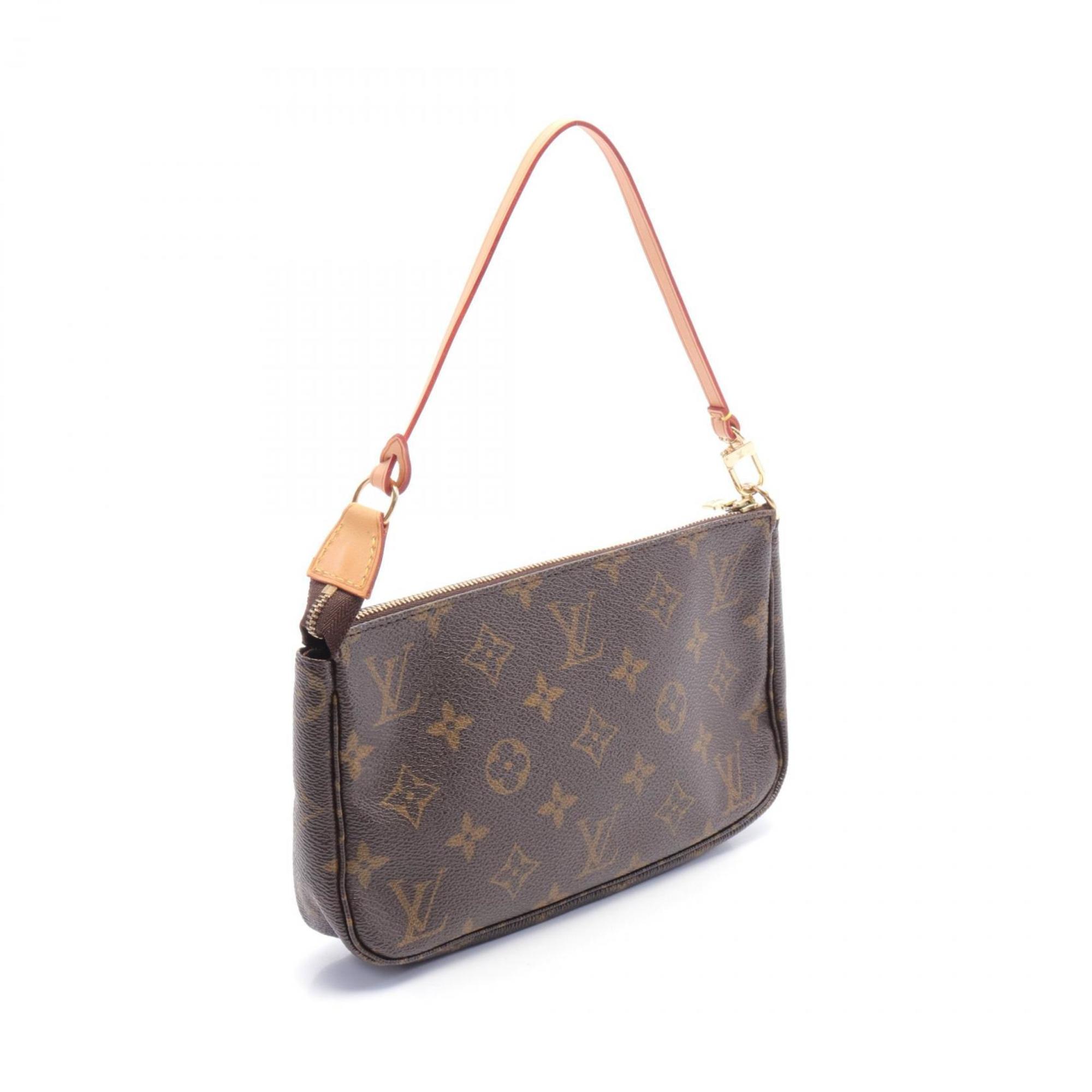 Louis Vuitton LOUIS VUITTON Pochette Accessoires Handbag Bag Coated Canvas Leather Monogram Women's Brown M51980