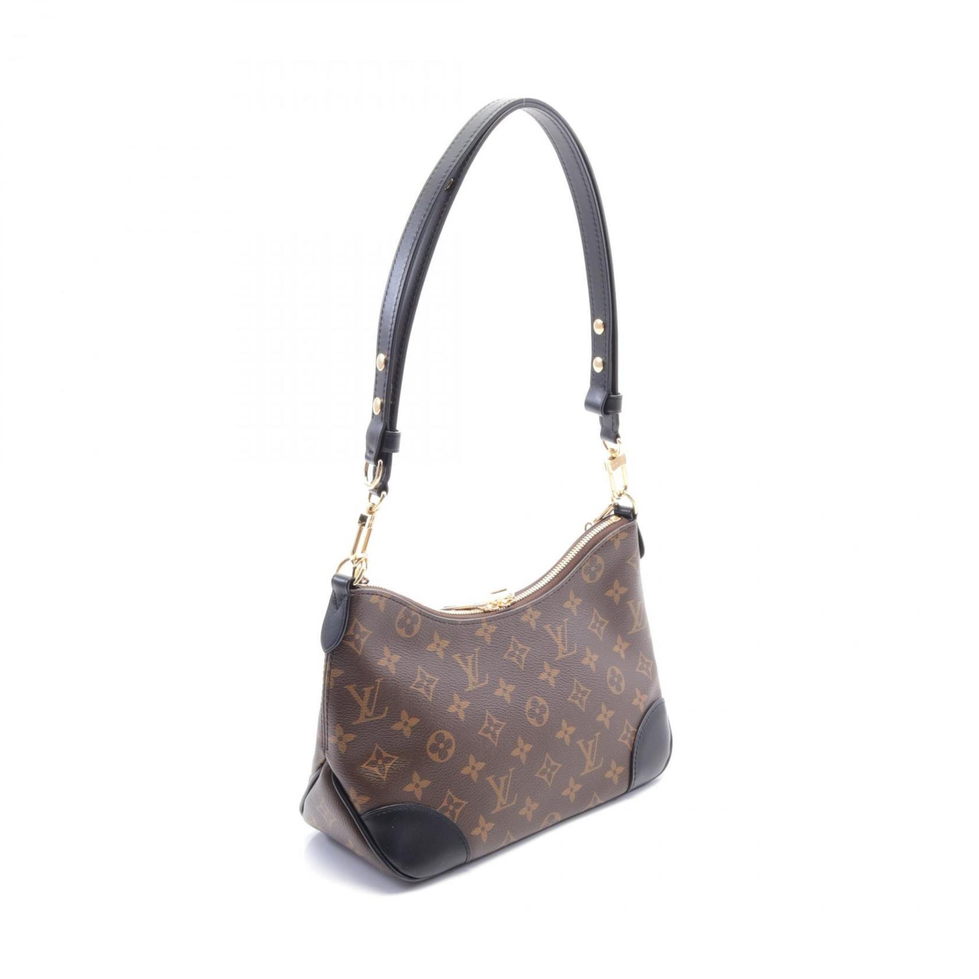 Louis Vuitton Boulogne NM Handbag Bag Coated Canvas Leather Monogram Women's Brown Black M45831