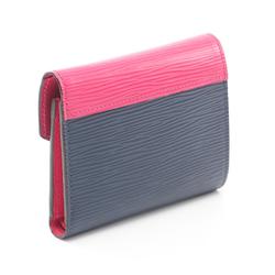 Louis Vuitton LOUIS VUITTON Portefeuille Victorine Tri-fold Wallet Leather Epi Women's Navy Pink M62204