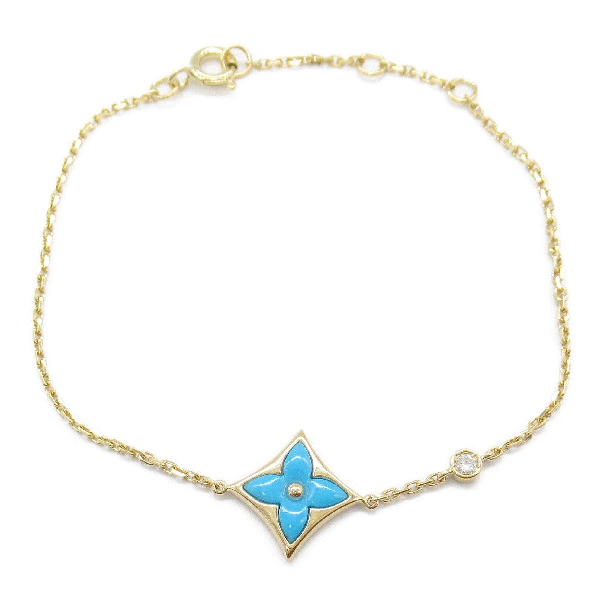 Louis Vuitton LOUIS VUITTON Bracelet Star Blossom Turquoise Diamond K18 (Yellow Gold) Women's Blue Clear