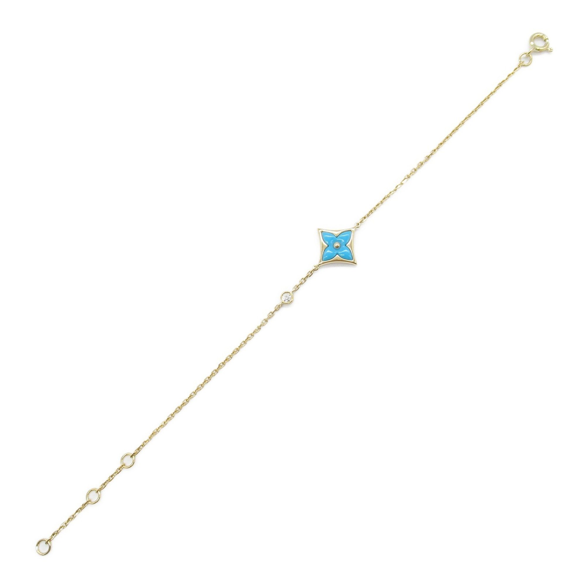 Louis Vuitton LOUIS VUITTON Bracelet Star Blossom Turquoise Diamond K18 (Yellow Gold) Women's Blue Clear