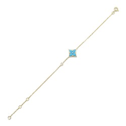 Louis Vuitton LOUIS VUITTON Bracelet Star Blossom Turquoise Diamond K18 (Yellow Gold) Women's Blue Clear