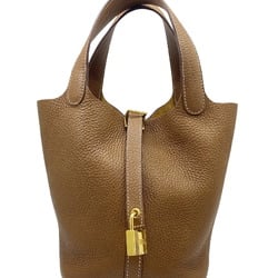 HERMES Hermes Picotin Lock PM Taurillon Gold Z Stamp 2021 Brown Clemence Handbag Women's Men's