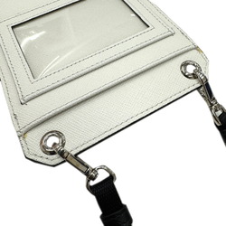 PRADA Prada Shoulder Pouch Smartphone Case Leather White 2ZH068