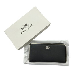 COACH Round Long Wallet Leather Black F12585 Women's