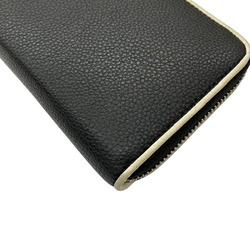 COACH Round Long Wallet Leather Black F12585 Women's