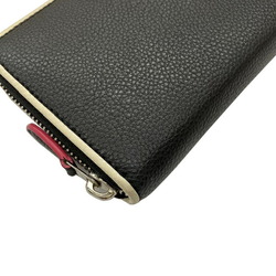 COACH Round Long Wallet Leather Black F12585 Women's