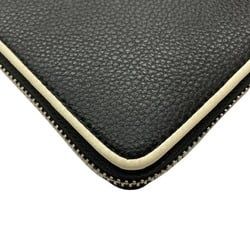 COACH Round Long Wallet Leather Black F12585 Women's