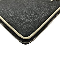 COACH Round Long Wallet Leather Black F12585 Women's