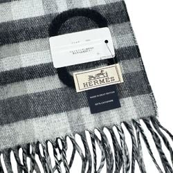 Hermes Scarf Tartan Maillon Chaine d'Ancre Check Cashmere HERMES Men's Women's Unisex Black